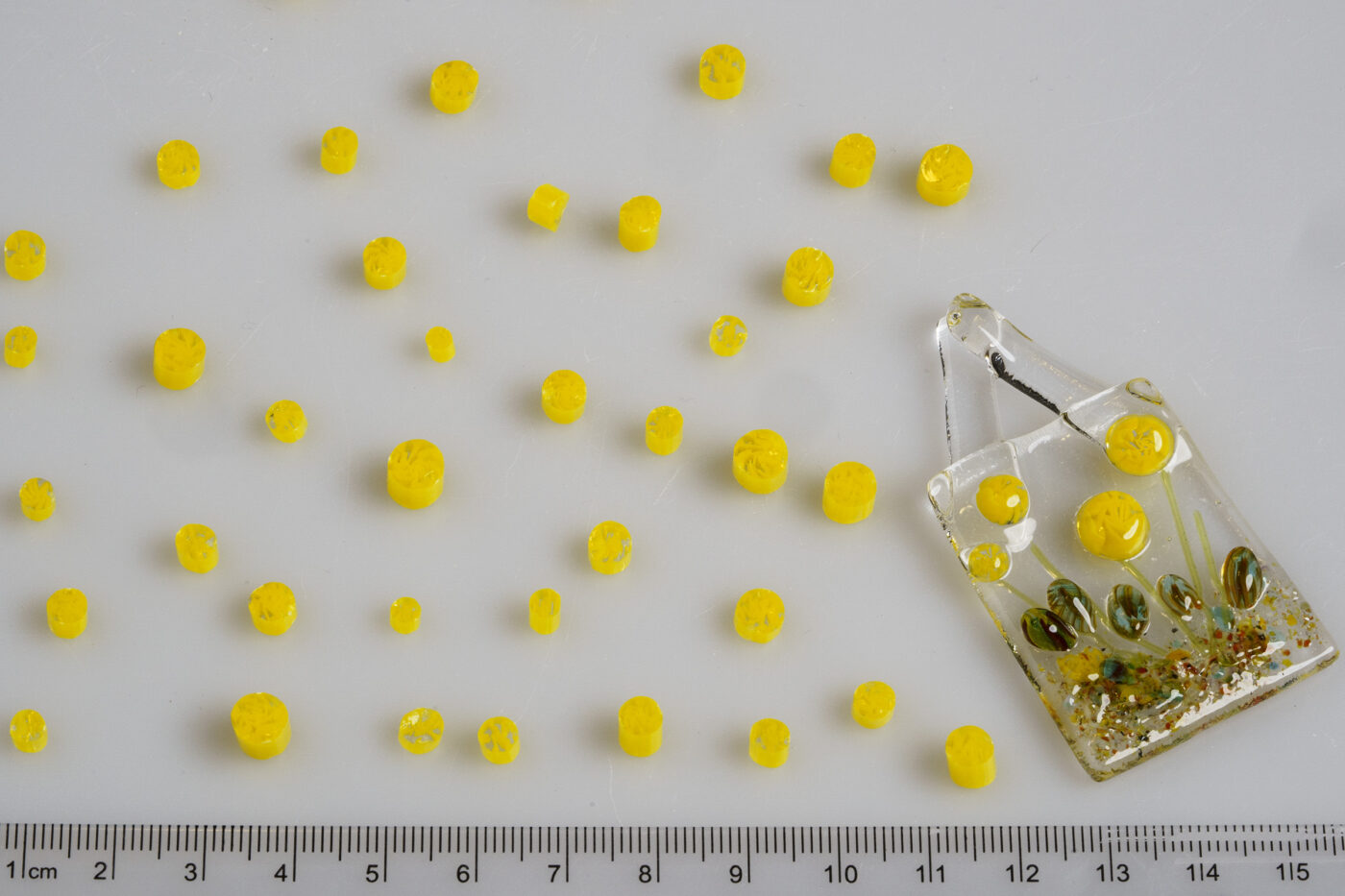 Yellow and Clear Rose Murrine - Image 3