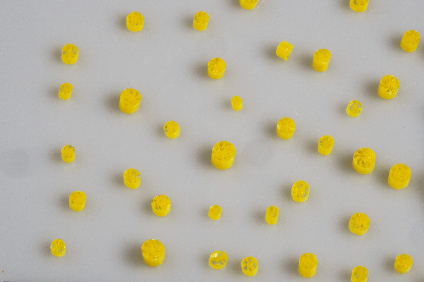 Yellow and Clear Rose Murrine